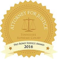Tennessee Supreme Court Attorney for Justice - Pro Bono Service Award